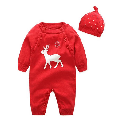 Odjeća za novorođenčad Odjeća za djevojčice Odjeća za bebe od 0 do 12 mjeseci Bodiji i jednodijelni kombinezoni za proljeće i jesen Pleteni kombinezon dugih rukava