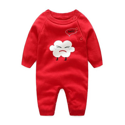 Odjeća za novorođenčad Odjeća za djevojčice Odjeća za bebe od 0 do 12 mjeseci Bodiji i jednodijelni kombinezoni za proljeće i jesen Pleteni kombinezon dugih rukava