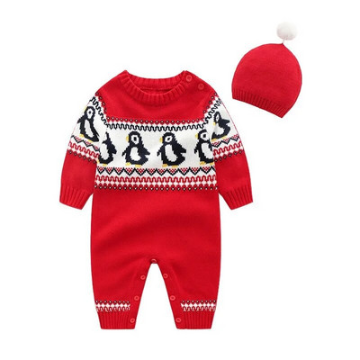 Odjeća za novorođenčad Odjeća za djevojčice Odjeća za bebe od 0 do 12 mjeseci Bodiji i jednodijelni kombinezoni za proljeće i jesen Pleteni kombinezon dugih rukava