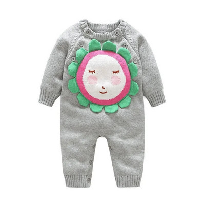 Odjeća za novorođenčad Odjeća za djevojčice Odjeća za bebe od 0 do 12 mjeseci Bodiji i jednodijelni kombinezoni za proljeće i jesen Pleteni kombinezon dugih rukava