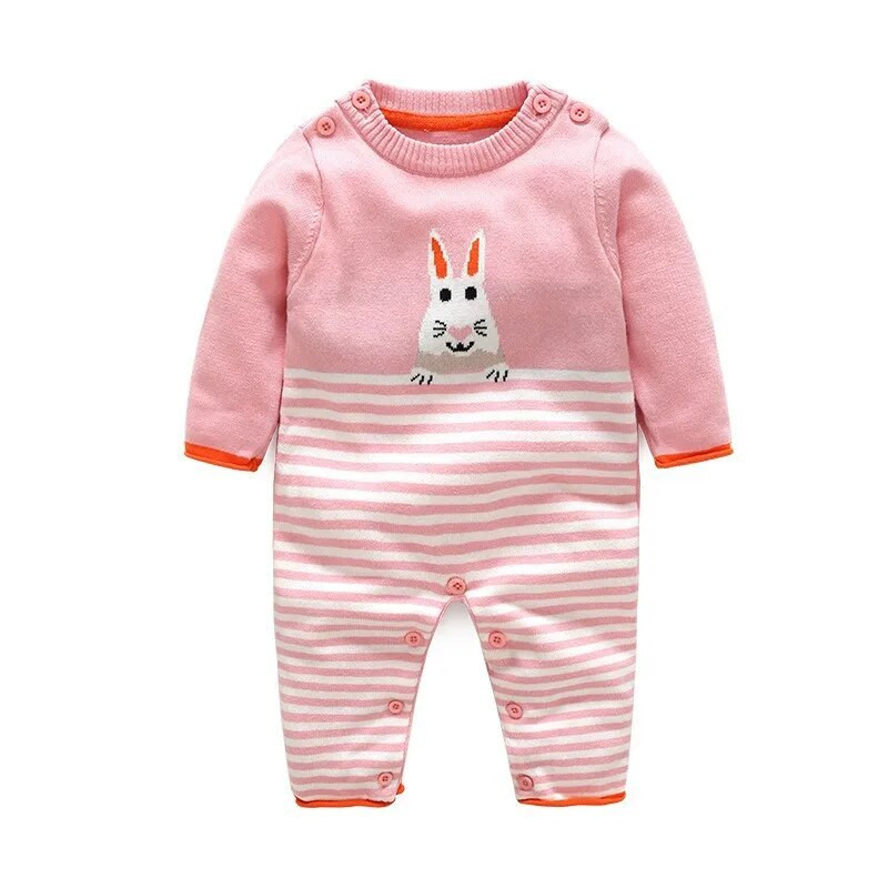 Odjeća za novorođenčad Odjeća za djevojčice Odjeća za bebe od 0 do 12 mjeseci Bodiji i jednodijelni kombinezoni za proljeće i jesen Pleteni kombinezon dugih rukava