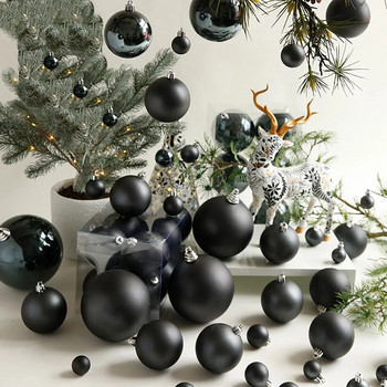 4-15cm Χριστουγεννιάτικη Μπάλα Διακόσμηση Μαύρη Προστασία Περιβάλλοντος PVC Κρεμαστά στολίδια Μπάλες Χριστουγεννιάτικο ντεκόρ μενταγιόν Navidad 2024