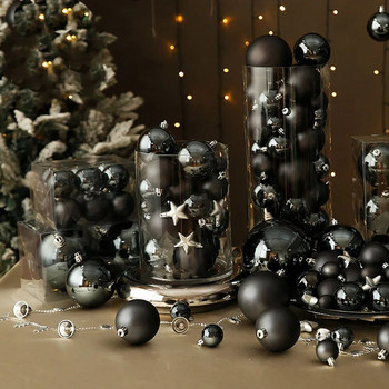4-15cm Χριστουγεννιάτικη Μπάλα Διακόσμηση Μαύρη Προστασία Περιβάλλοντος PVC Κρεμαστά στολίδια Μπάλες Χριστουγεννιάτικο ντεκόρ μενταγιόν Navidad 2024
