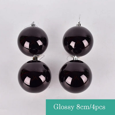 4-15 cm Božićna kuglica Dekoracija Crna Zaštita okoliša PVC Viseći ukrasi Kuglice Božićno drvce Ukrasni privjesak Navidad 2024