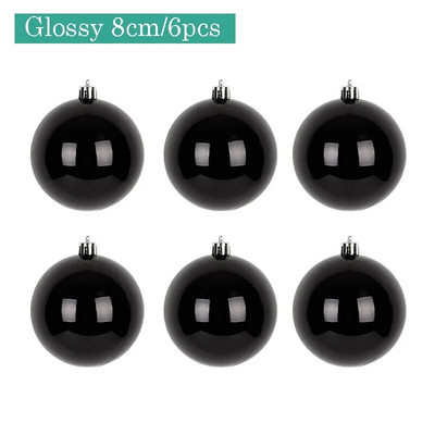 4-15 cm Božićna kuglica Dekoracija Crna Zaštita okoliša PVC Viseći ukrasi Kuglice Božićno drvce Ukrasni privjesak Navidad 2024