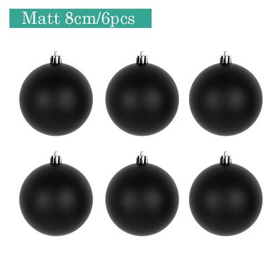4-15 cm Božićna kuglica Dekoracija Crna Zaštita okoliša PVC Viseći ukrasi Kuglice Božićno drvce Ukrasni privjesak Navidad 2024