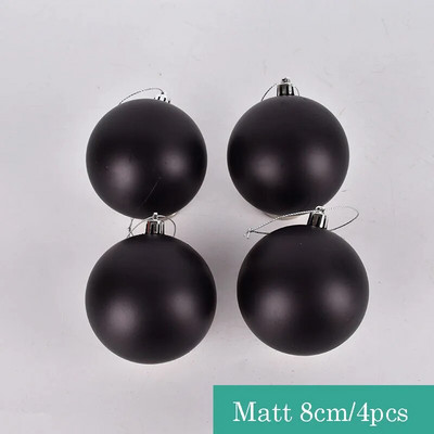 4-15 cm Božićna kuglica Dekoracija Crna Zaštita okoliša PVC Viseći ukrasi Kuglice Božićno drvce Ukrasni privjesak Navidad 2024