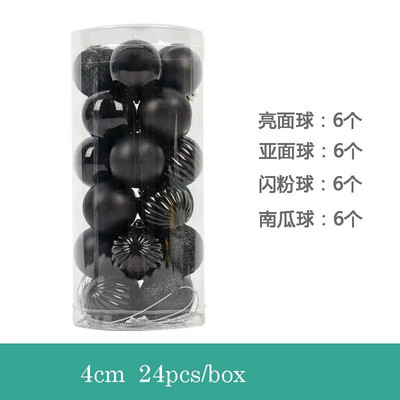 4-15 cm Božićna kuglica Dekoracija Crna Zaštita okoliša PVC Viseći ukrasi Kuglice Božićno drvce Ukrasni privjesak Navidad 2024