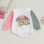 Őszi totyogó Újszülött Lányok Aranyos Nyomtatók Ruhák Gyerekek Szivárványos Betűnyomat Hosszú ujjú Kontraszt Színű Jumborék Ruhák