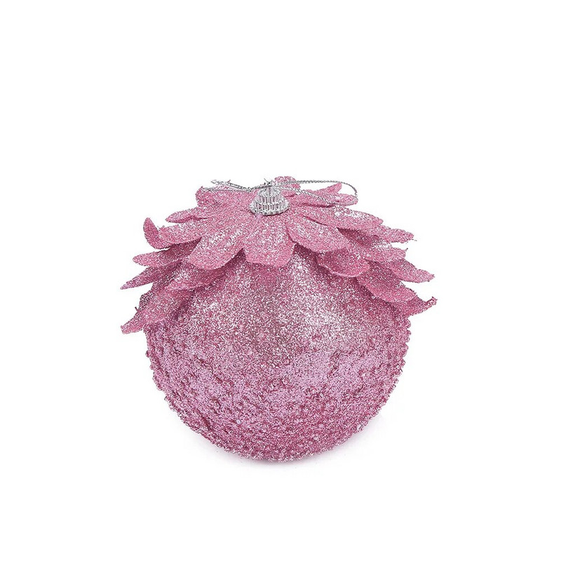 8/10 cm jõuluvahuga pall šampanja kuldne roosa sädelev kroonlehe kujuga pallid jõulupuu rippuvad ripatsid uusaasta Navidad kodukaunistus