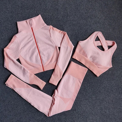 Prilagođeni logo Bešavni ženski setovi za jogu Sportska odijela za teretanu Odjeća za trčanje Fitness Sportska oprema za teretanu Ženska odjeća za jogu dugih rukava