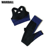 Antblauzdžiai aukštu juosmeniu + sportinė liemenėlė Moterims besiūliai jogos rinkinys Sporto drabužiai Sporto kostiumai Treniruotės drabužiai Moteriai bėgiojančiai sportinė apranga