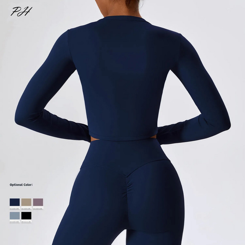 Usko sportsko odijelo za jogu i fitnes s dugim rukavima Ženska gola majica s kratkim rukavima za trčanje na otvorenom, komplet tajica, jesensko novo 2023.