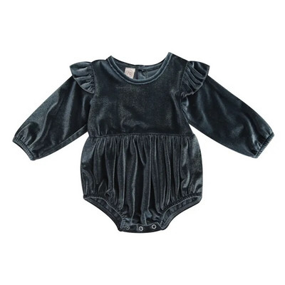 5 krāsu zīdaiņu apģērbi Pavasara rudens Jaundzimušo zīdaiņu meiteņu volāni Samta garās piedurknes pogai, džemperi, kombinezoni viengabalaini