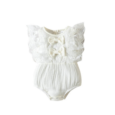 2023. gada vasaras jaundzimušā bodijs, vienkrāsains bezpiedurkņu kombinezons meitenēm, jauks un salds trīsstūris, vīteņains zīdaiņu apģērbs jaundzimušajiem