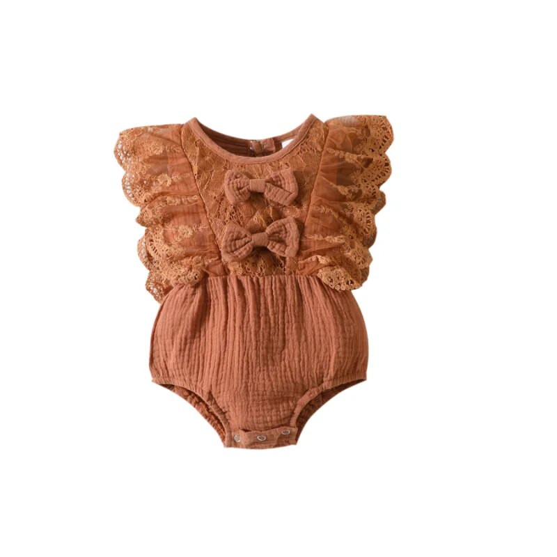 2023. gada vasaras jaundzimušā bodijs, vienkrāsains bezpiedurkņu kombinezons meitenēm, jauks un salds trīsstūris, vīteņains zīdaiņu apģērbs jaundzimušajiem