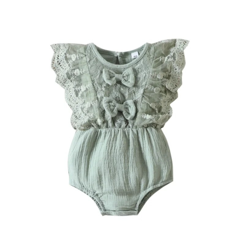 2023. gada vasaras jaundzimušā bodijs, vienkrāsains bezpiedurkņu kombinezons meitenēm, jauks un salds trīsstūris, vīteņains zīdaiņu apģērbs jaundzimušajiem