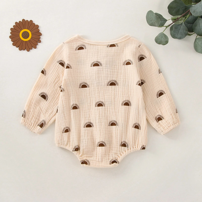 Jesen Hlampe za malu djecu, Dječaci Djevojčice Odjeća 0-18M Pamučno platno Sunčane hlače s dugim rukavima Kombinezoni