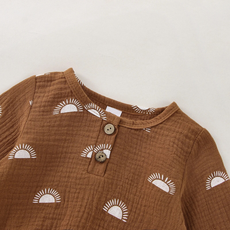 Jesen Hlampe za malu djecu, Dječaci Djevojčice Odjeća 0-18M Pamučno platno Sunčane hlače s dugim rukavima Kombinezoni