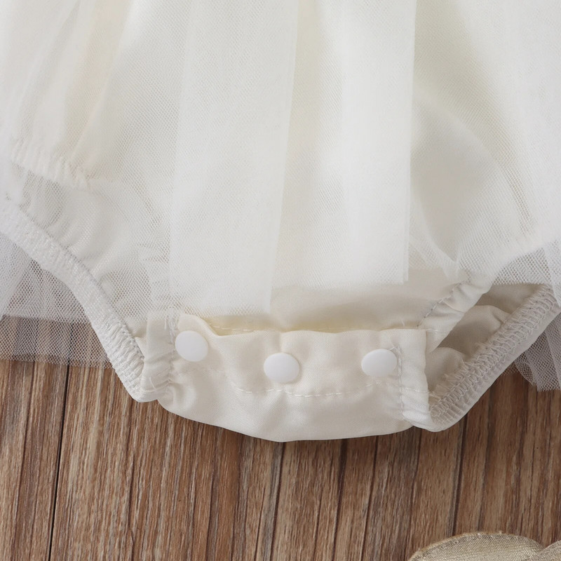 2023 m. rudens kūdikių mergaičių tekstūros gėlių šliaužtinukai ilgomis rankovėmis, gėlės blizgučiai, tinkliniai princesės tutu, vientisi kūdikių kostiumai