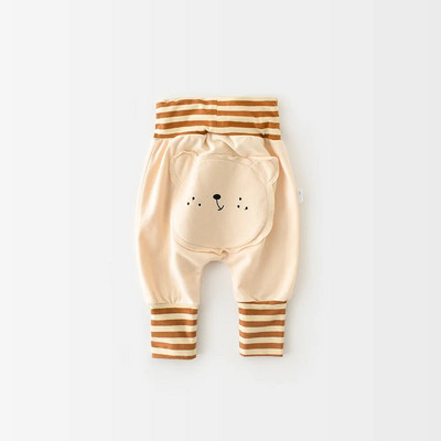 Jesenske dječje hlače za dječake 2023. Nove korejske dječje hlače iz crtića visokog struka Pamučna odjeća za djevojčice 0-3 godine Prugasta odjeća