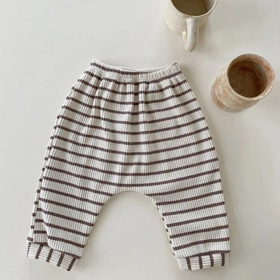 2023 Ins Odjeća za dječake Proljetne hlače Pamuk Kućna odjeća Hlače za malu djecu Hlače za djevojčice 0-24 m Novorođenčad Hlače na pruge Jesen Djeca Dojenčad