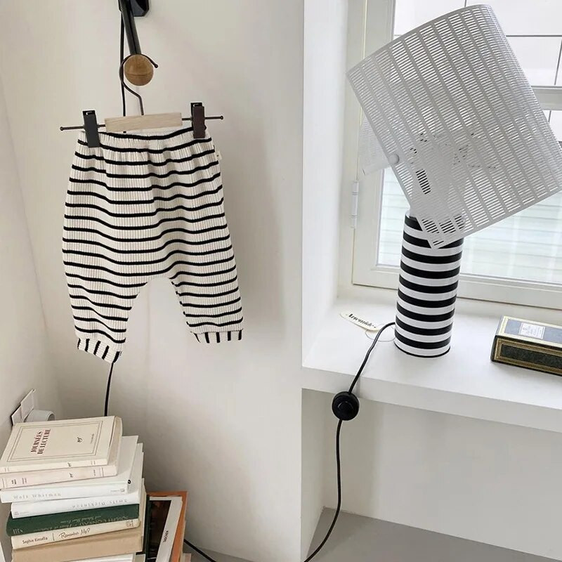 2023 Ins Odjeća za dječake Proljetne hlače Pamuk Kućna odjeća Hlače za malu djecu Hlače za djevojčice 0-24 m Novorođenčad Hlače na pruge Jesen Djeca Dojenčad