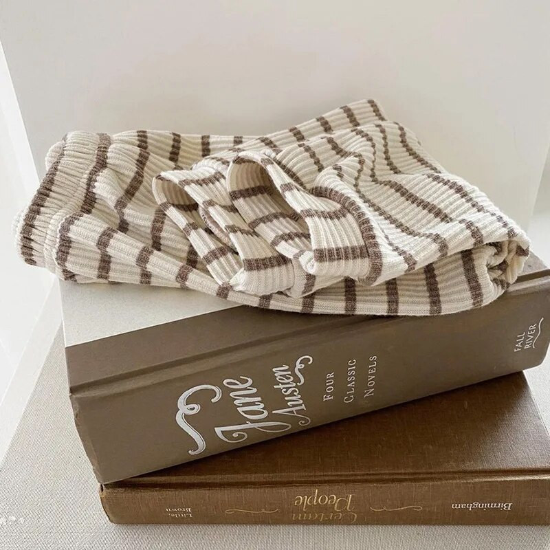 2023 Ins Odjeća za dječake Proljetne hlače Pamuk Kućna odjeća Hlače za malu djecu Hlače za djevojčice 0-24 m Novorođenčad Hlače na pruge Jesen Djeca Dojenčad