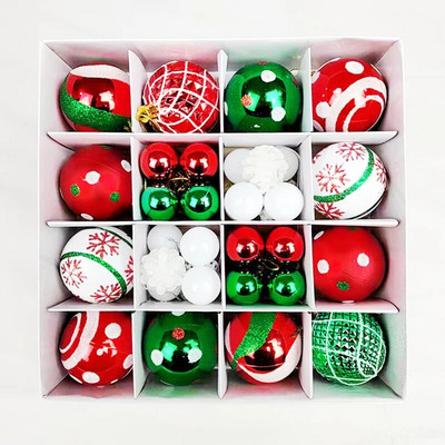 Božićni ukrasi od 42 kom. Obojene plastične nelomljive božićne kuglice set za viseće ukrase za božićno drvce 3-6 cm