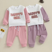 Mood, väikelapsed, lapsed, tüdrukud, riided, komplektid, pikkade varrukatega, ümara kaelusega kampsunid, taskupüksid, vabaaja dressid