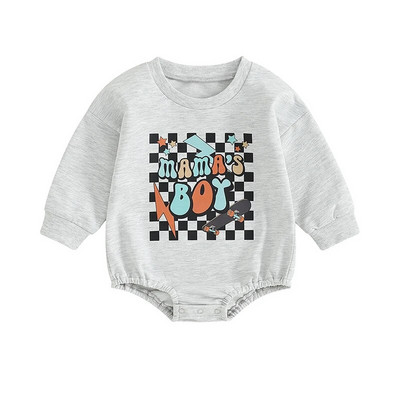 Rudens jaundzimušo mazuļu meitenes zēnu drēbes 0-24 m ar garām piedurknēm, ar rūtainu apkakli, apdruku, džemperi, džemperi, kombinezoni