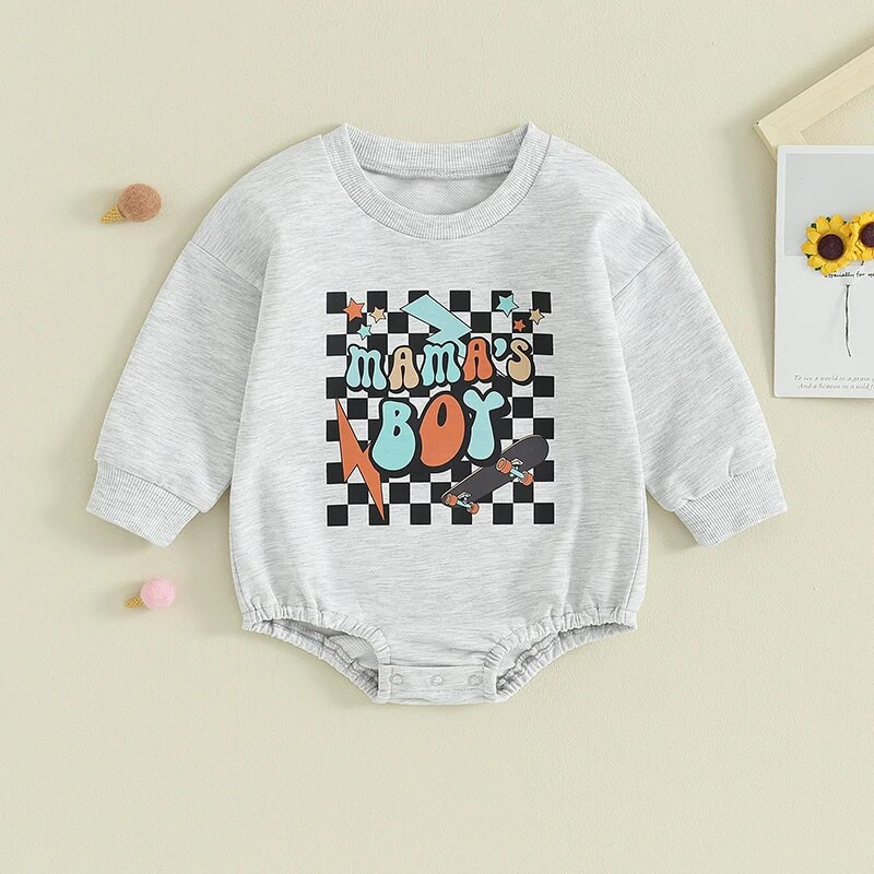 Rudens jaundzimušo mazuļu meitenes zēnu drēbes 0-24 m ar garām piedurknēm, ar rūtainu apkakli, apdruku, džemperi, džemperi, kombinezoni