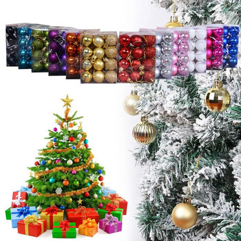 24 τεμ. 30 χιλιοστά Μπάλες για Χριστουγεννιάτικο Δέντρο Μικρό μπιχλιμπίδι Κρεμαστό Στολίδι για πάρτι για το σπίτι Χριστουγεννιάτικο Μικρό μπιχλιμπίδι Πρωτοχρονιάτικο προμήθειες