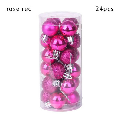 24 kom. Kuglice za božićno drvce od 30 mm, male kuglice, viseći ukrasi za kućne zabave, Božićne male kuglice, novogodišnji pribor