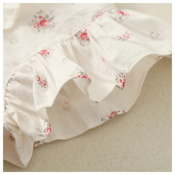 Момиче Baby Flower Triangle Crawl Lace Ja Romper Сладки гащеризони в корейска версия Удобен памучен гащеризон Ново лято 2023 г.