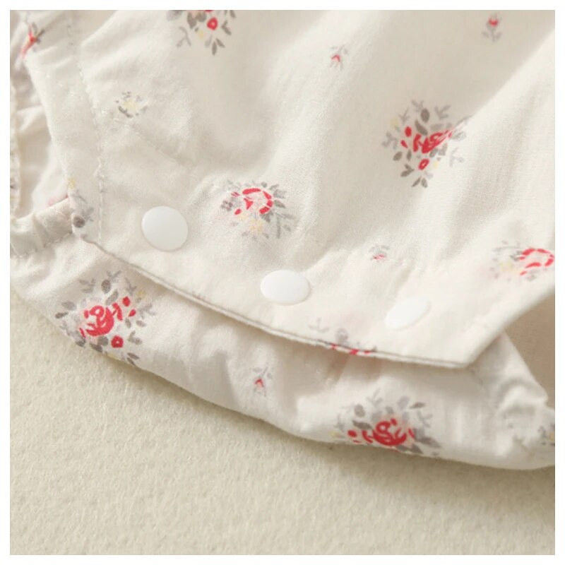 Dievčenské kvetinové trojuholníkové overaly s čipkovaným golierom, roztomilé kórejské overaly, pohodlný bavlnený overal, nové leto 2023