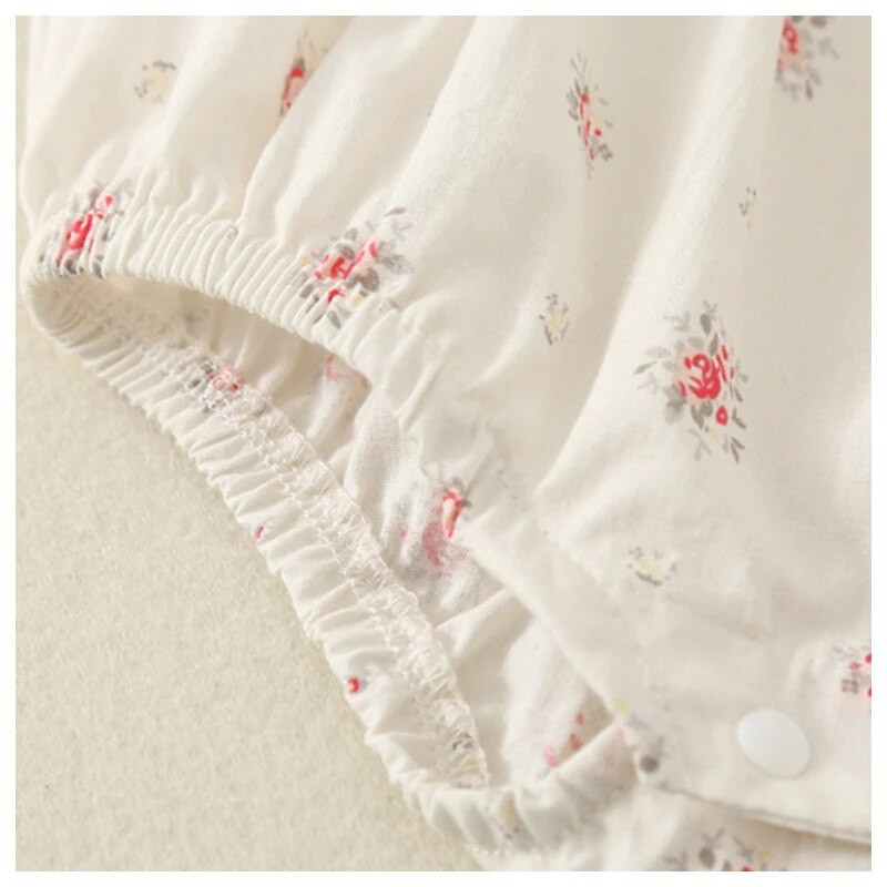 Dievčenské kvetinové trojuholníkové overaly s čipkovaným golierom, roztomilé kórejské overaly, pohodlný bavlnený overal, nové leto 2023