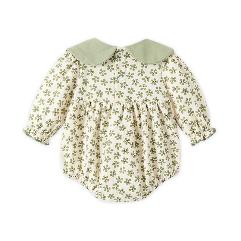 Baby Rompers Darling Jumpsuit tavaszi gyermekruházat hosszú ujjú aranyos bodyk 2023 virágmintás gyerek pamut ruhák 0-2Y