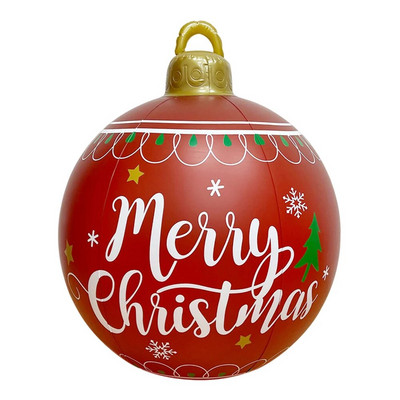 60 cm āra Ziemassvētku piepūšamā dekorēta bumba, kas izgatavota no PVC milzu bezgaismas lielas bumbiņas koku rotājumi āra rotaļlietu bumba