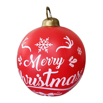 60 cm āra Ziemassvētku piepūšamā dekorēta bumba, kas izgatavota no PVC milzu bezgaismas lielas bumbiņas koku rotājumi āra rotaļlietu bumba