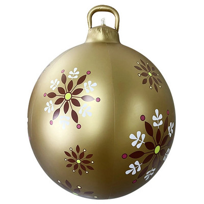 60 cm āra Ziemassvētku piepūšamā dekorēta bumba, kas izgatavota no PVC milzu bezgaismas lielas bumbiņas koku rotājumi āra rotaļlietu bumba