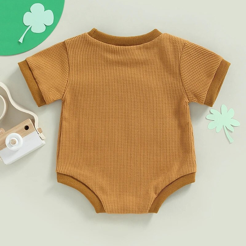 2023. Prekrasne ljetne novorođene bebe Dječaci Djevojčice Vaffle Rompers Odjeća Vez Rainbow Kratkih rukava Kombinezoni s O-izrezom