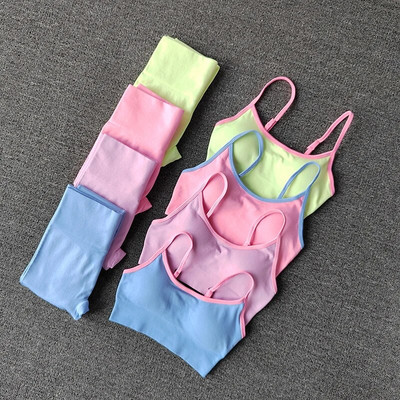 Costum de yoga pentru ridicarea șoldului sport Set de fitness pentru femei Sutiene sport Jambiere Culoare uni Alergare haine cu uscare rapidă Set din două piese