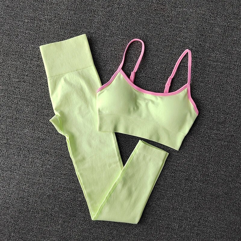 Sportlik puusa tõstev joogaülikond naiste fitnesskomplekt, spordirinnahoidjad, retuusid, ühevärvilised jooksmiseks kiiresti kuivavad riided, kaheosaline komplekt