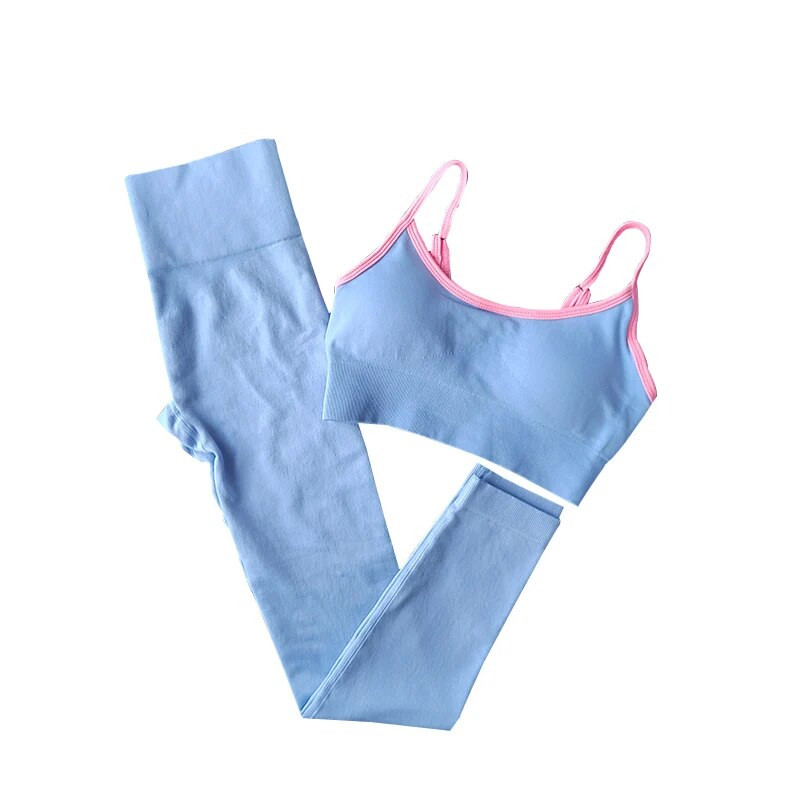 Sportlik puusa tõstev joogaülikond naiste fitnesskomplekt, spordirinnahoidjad, retuusid, ühevärvilised jooksmiseks kiiresti kuivavad riided, kaheosaline komplekt