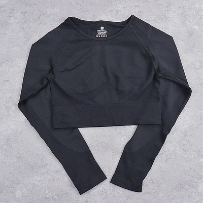 Bešavni sportski set Ženska plava dvodijelna majica kratkih rukava Tajice Odjeća za vježbanje Odijelo za fitness Odjeća za vježbanje Kompleti za jogu