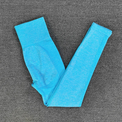 Bešavni sportski set Ženska plava dvodijelna majica kratkih rukava Tajice Odjeća za vježbanje Odijelo za fitness Odjeća za vježbanje Kompleti za jogu