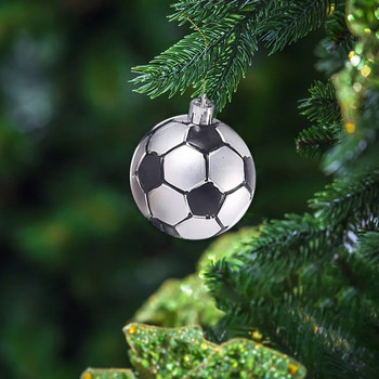 6Pcs Коледна топка Коледно дърво Орнамент Футбол Баскетбол Висяща висулка 2023 Начало Новогодишно парти Декорация Подаръци Navidad 2022