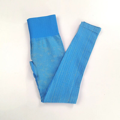 Bezšuvju sporta komplekts sievietēm, 2 gab., divdaļīgs, zils, apgriezts krūšturis, stulpiņi, jogas apģērbi, kostīms, treniņu apģērbs, sporta zāles komplekts, apģērbs