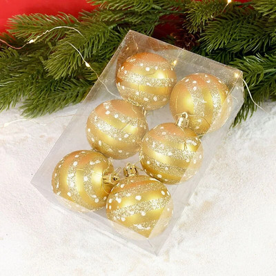 1 kutija 6 kom božićna kuglica pahuljica kuglica za božićno drvce viseći ukras privjesak za božićnu novogodišnju zabavu kućni ukrasi Navidad